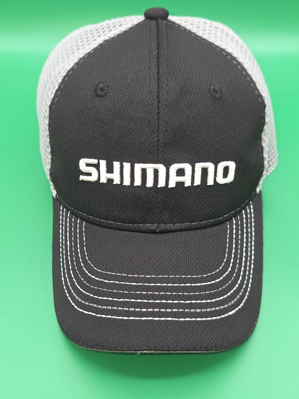 Shimano Embroidered Fishing Hat Mesh Trucker Cap w/ Q3 Moisture Wicking Sweatban
